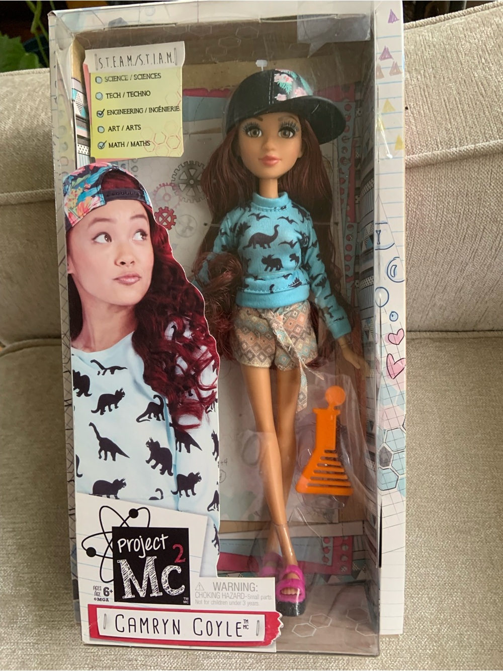 Camryn Coyle Doll in Light Blue Dinosaur Sweater